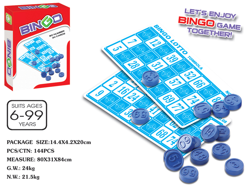 Bingo Game Set(Bingo 90 Number, 24 Cards)