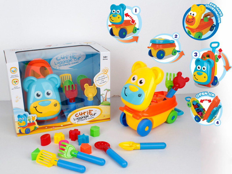 Bear Building Car With Beach Tools