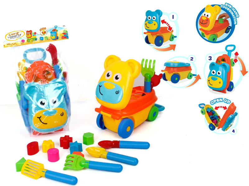 Bear Building Car With Beach Tools