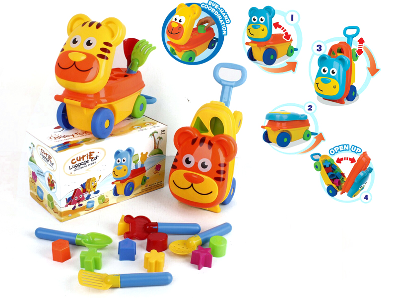 Tiger Building Car With Beach Tools