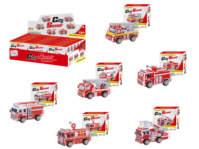 18PCS Fire Engine 3D Jigsaw Puzzle (English/6 ITEMS MIXED)