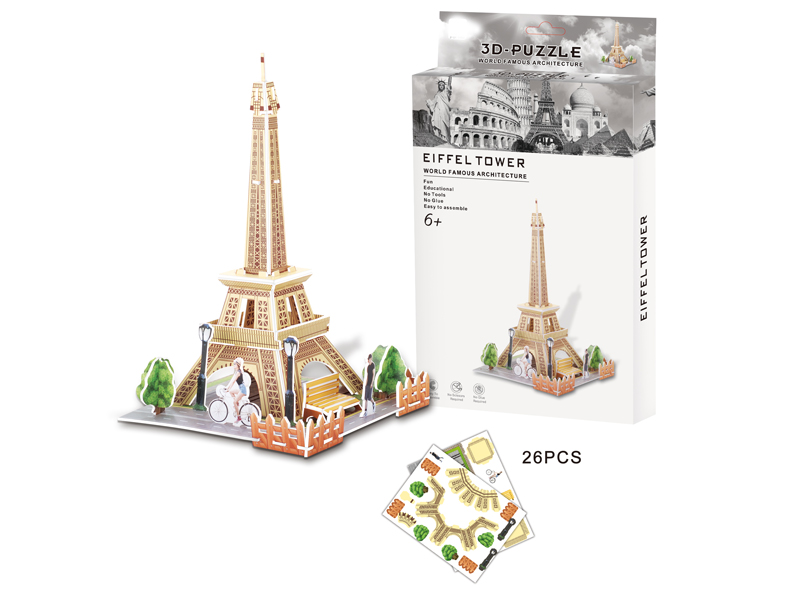 Eiffel Tower 3D Jigsaw Puzzle (English)