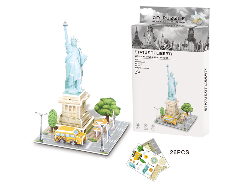 26PCS Statue Of Liberty 3D Jigsaw Puzzle (English)