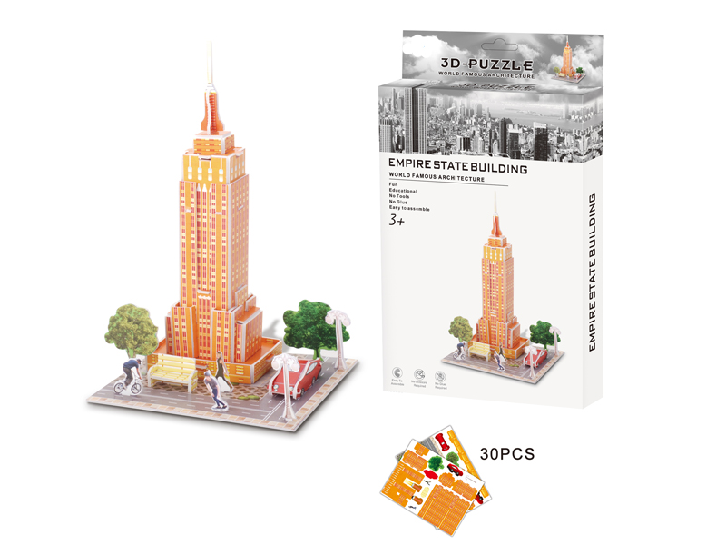 30PCS Empire State Building 3D Jigsaw Puzzle (English)