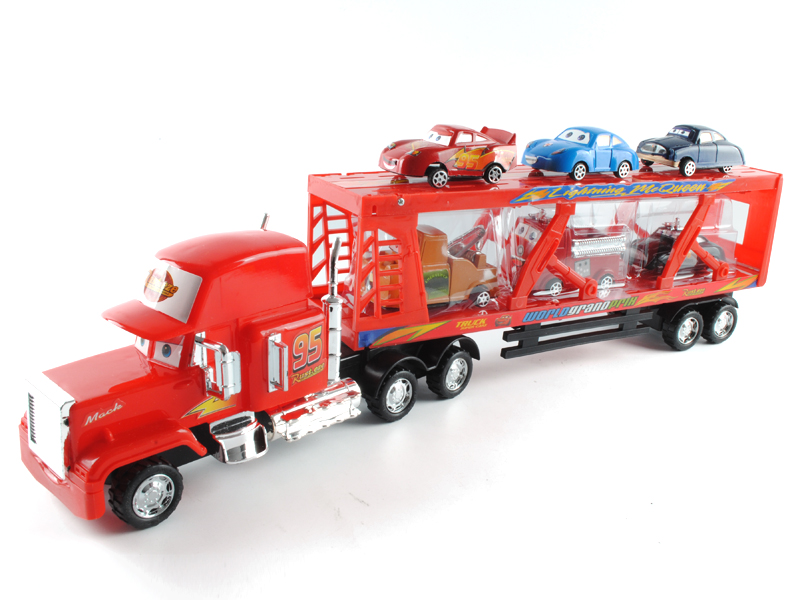 6PCS  Friction Towing Vehicle With Slide Car