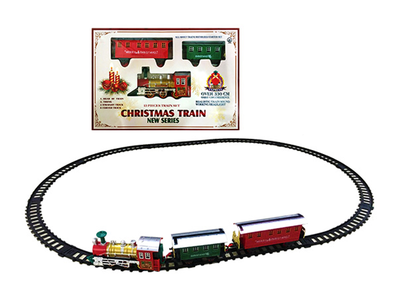 B/O Christmas Rail Train With Light