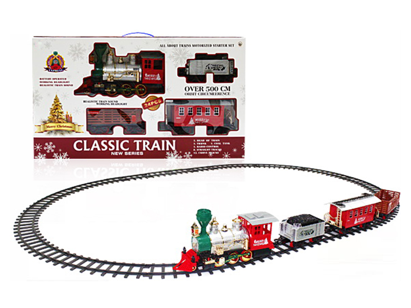 B/O Christmas Rail Train With Light