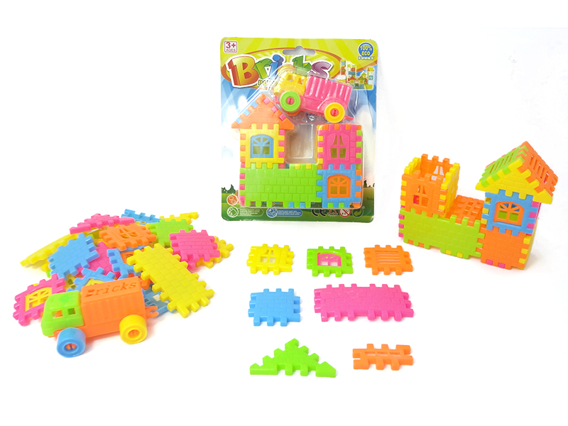 Building Blocks House+1PCS Car