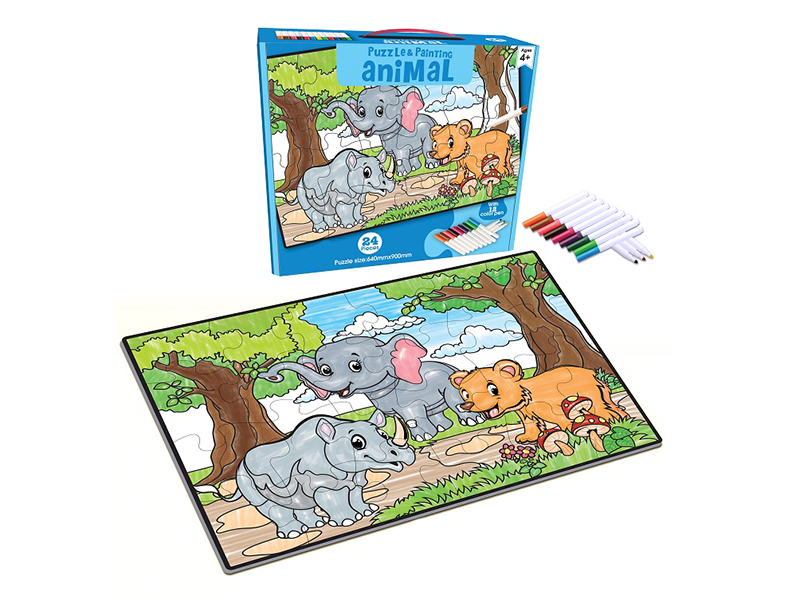 12Water Color Brush Puzzle