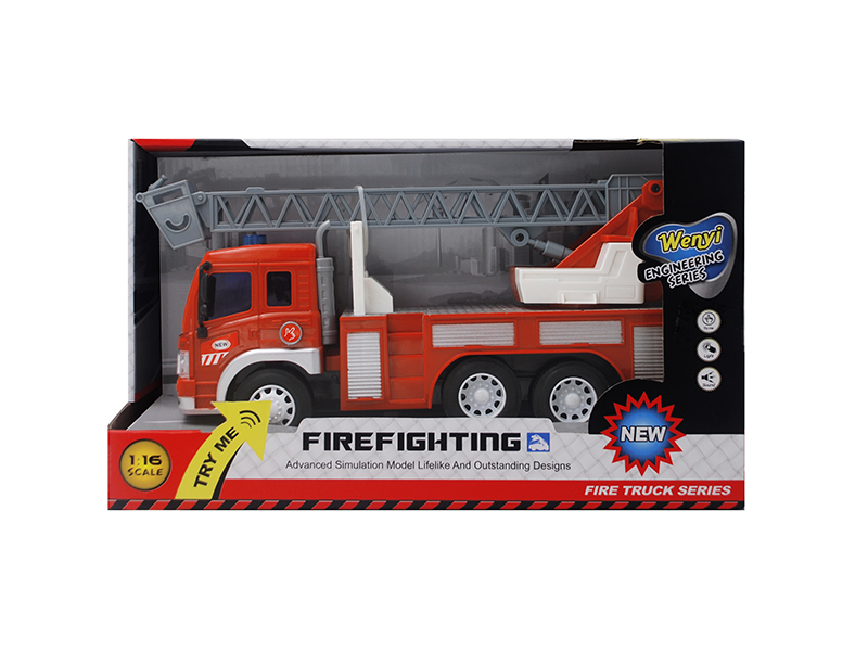 1：16 Friction Fire Engine With light and music