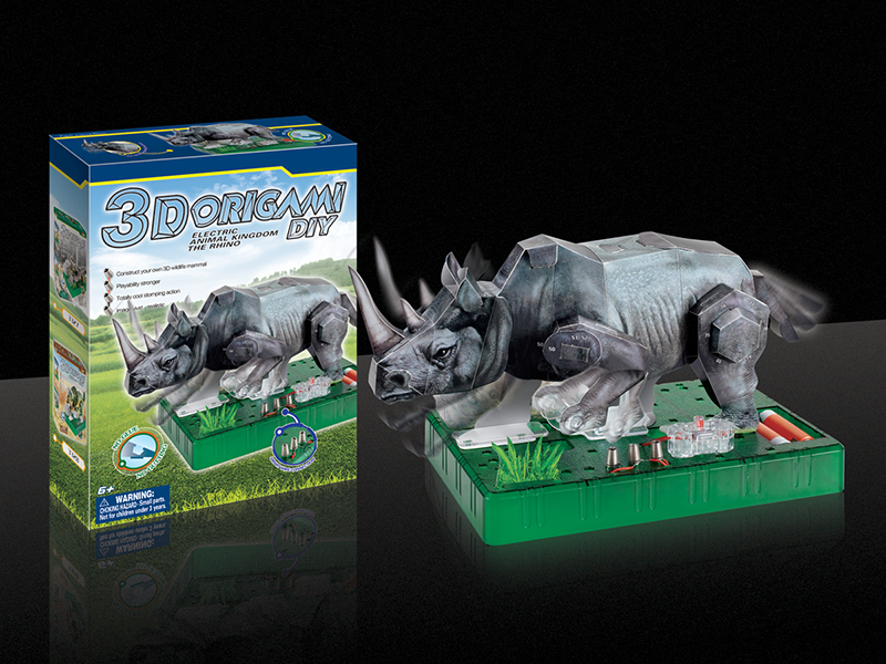 3D Paper Folding B/O Rhinoceros