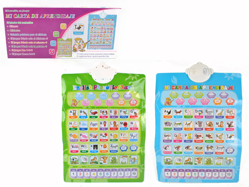 Double-faced wall map with sound