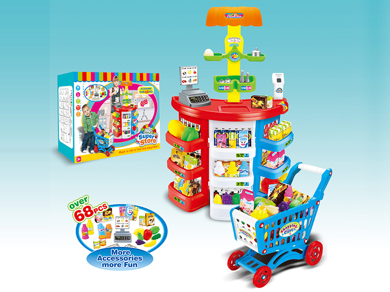 Supermarket Set + Shopping Cart