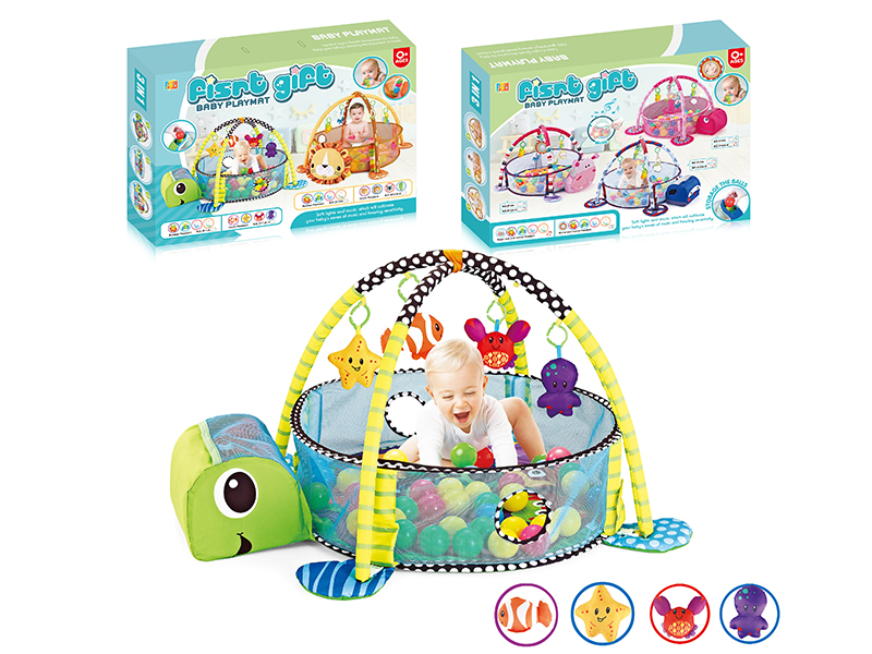 Baby Fitness Blanket With 12 Ocean Balls /With Music( Turtle)