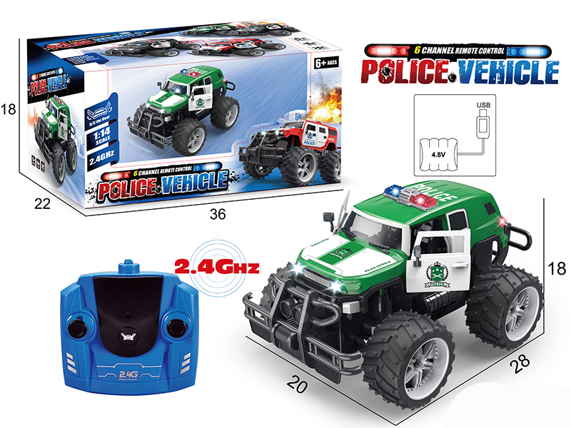 1:14 Toyota Police Car 6CH Big Wheels Off-Road Vehicle