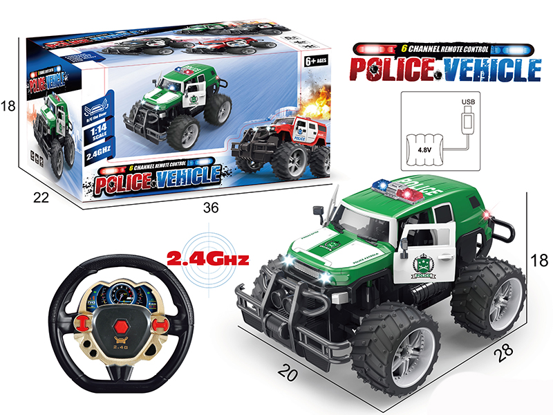 1:14 Toyota Police Car 6CH Big Wheels Off-Road Vehicle