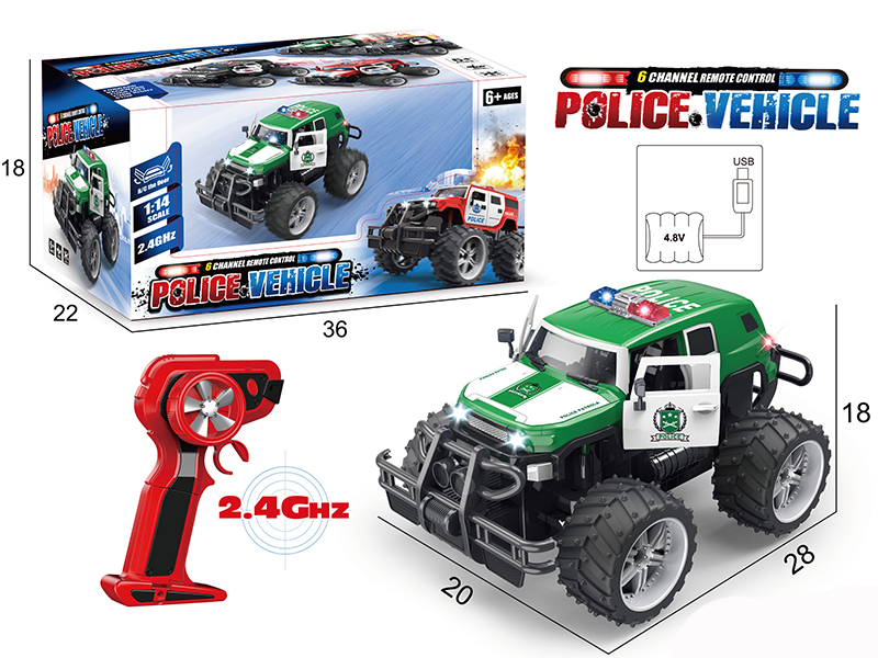 1:14 Toyota Police Car 6CH Big Wheels Off-Road Vehicle
