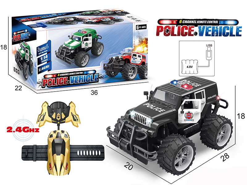 1:14 Wrangler Police Car 7CH Big Wheels Off-Road Vehicle