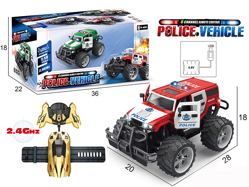1:14 Hummer Police Car 7CH Big Wheels Off-Road Vehicle