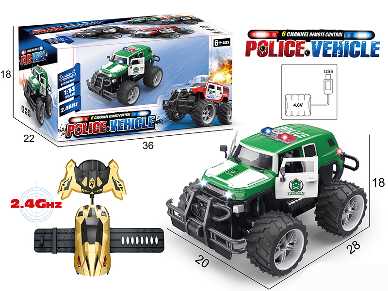 1:14 Toyota Police Car 7CH Big Wheels Off-Road Vehicle