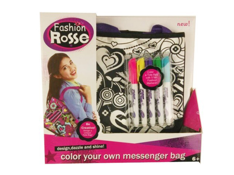 Cherry DIY Coloured Drawing Painting Hand Bag(5 Colour Washable Pen)