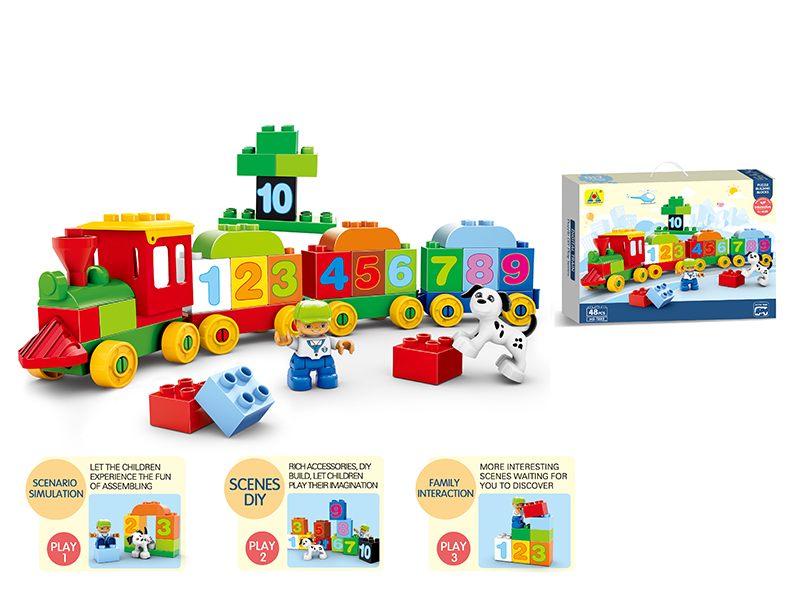 48PCS Number Train Building Blocks