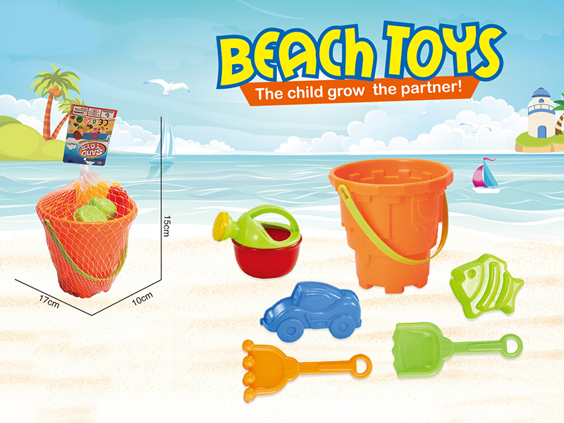 6pcs Castle  ,Sand Bucket Set