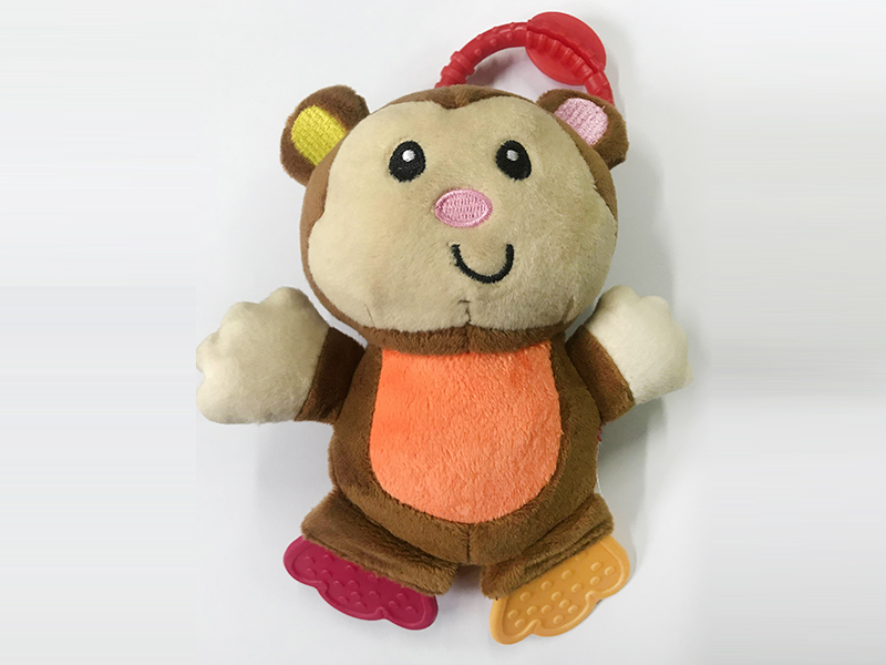 Baby Bell Velvet Cloth Monkey Teether
