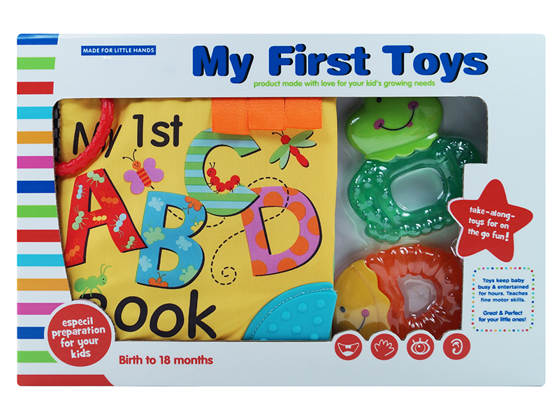 Cloth Book + Teether Set