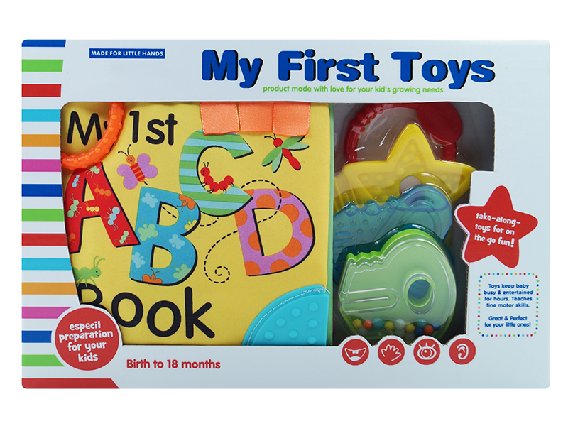 Cloth Book + Teether Set