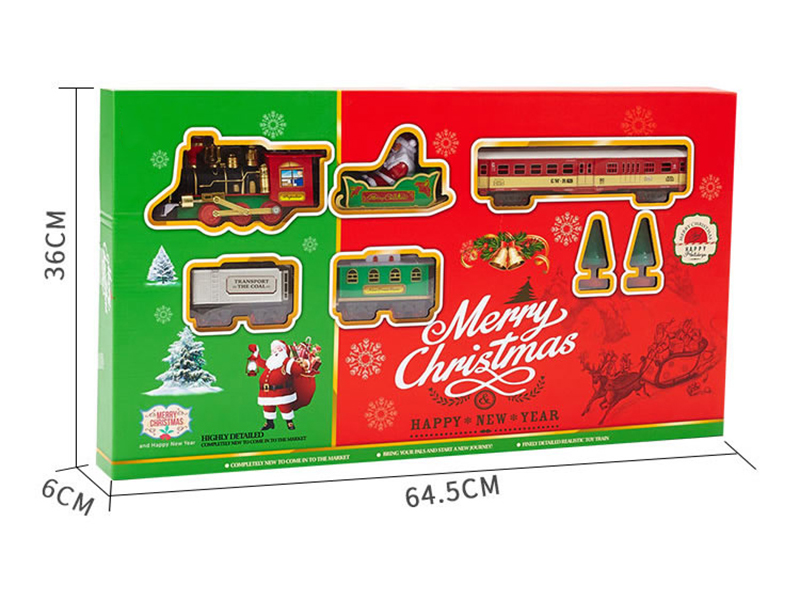B/O Christmas Rail Train With Light And Music