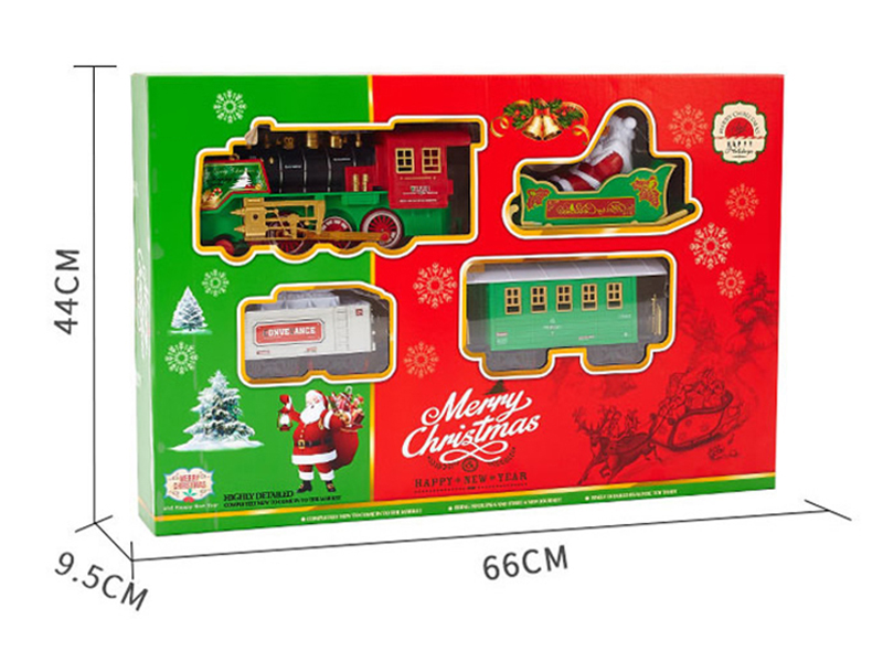 Intelligent B/O Christmas Rail Train With Light And Music