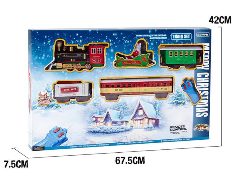 Remote Control Christmas Rail Train With Light And Music