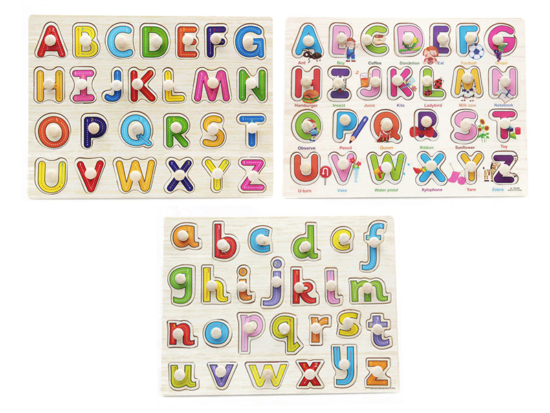 Wooden Intelligent Alphabets Hand Grip Puzzle Board