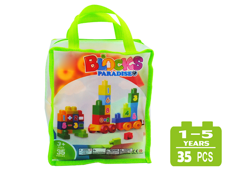 Digital  Solid Colour Building Blocks 35pcs