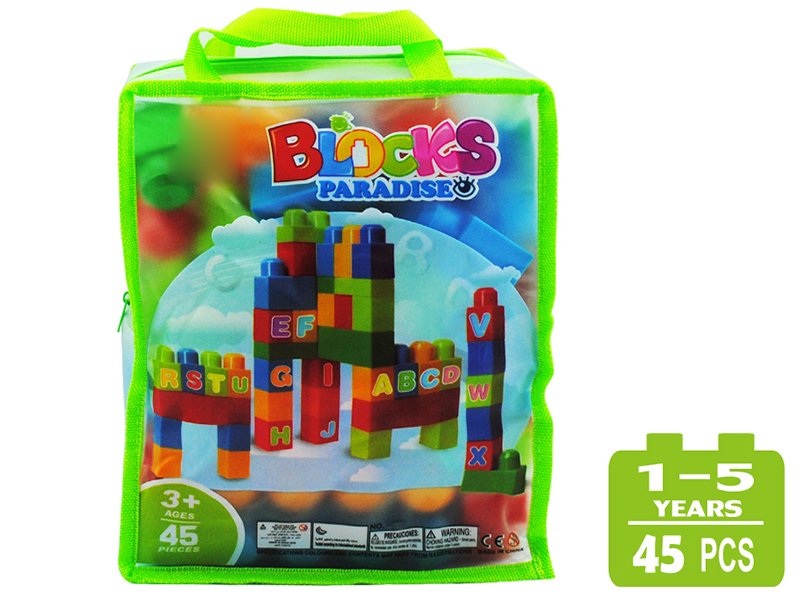 Letter  Solid Colour Building Blocks 45pcs