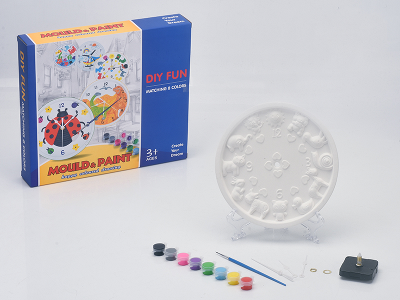 Plaster Painting - Animals Clock