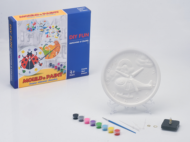 Plaster Painting - Airplane Clock