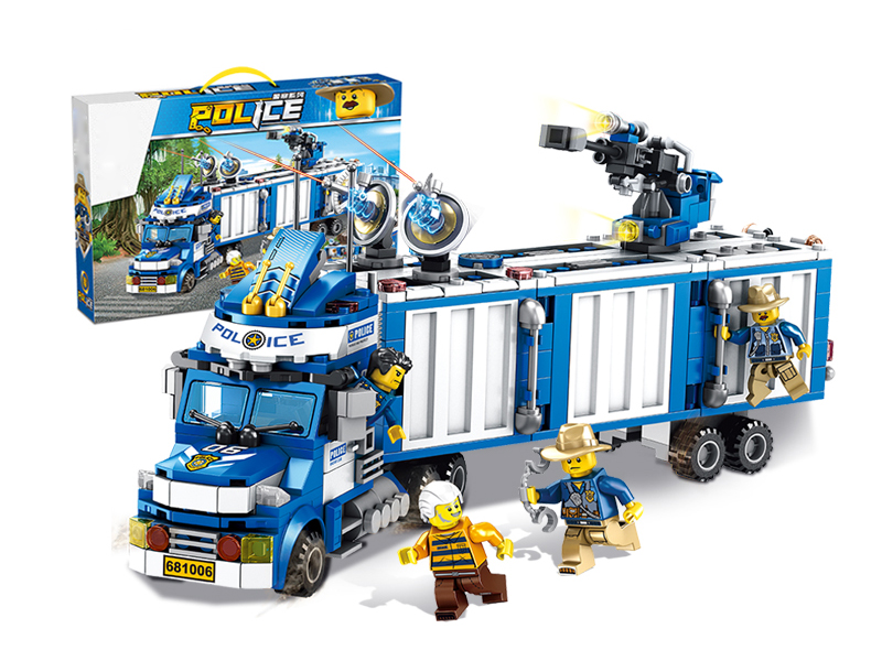 Police Container Truck Building Blocks