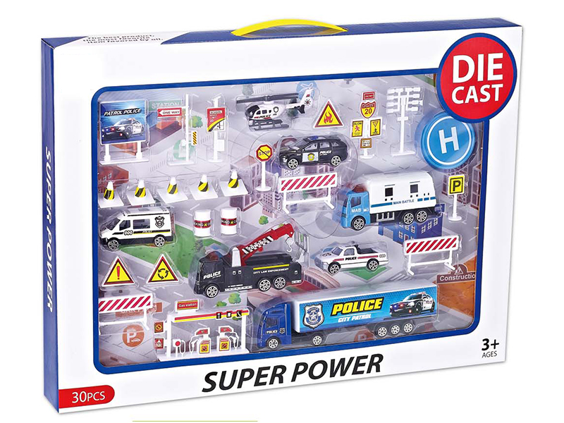 30pcs Police Car Combination