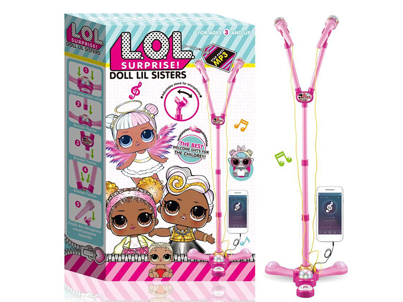 LOL Double Microphone (With  Light And Music,Connect To Mobile Phone)
