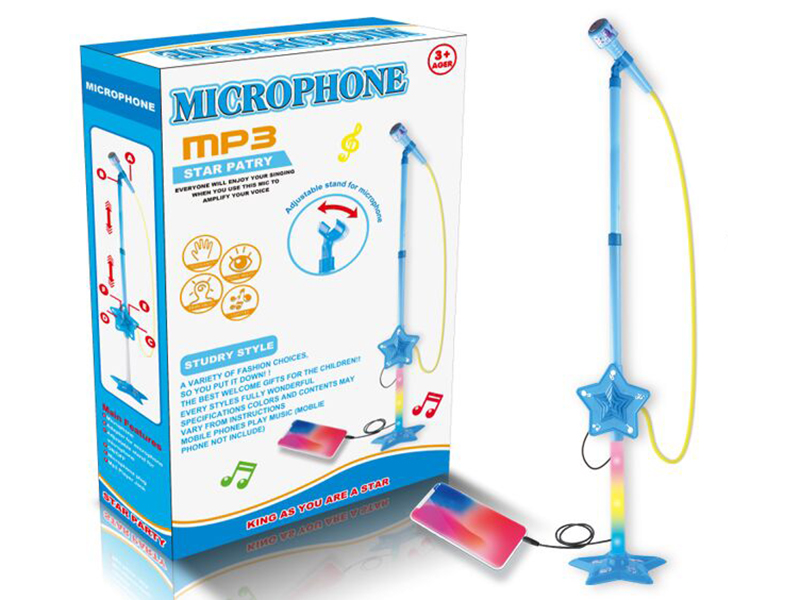 Boy  Microphone (With  Light And Music,Connect To Mobile Phone)