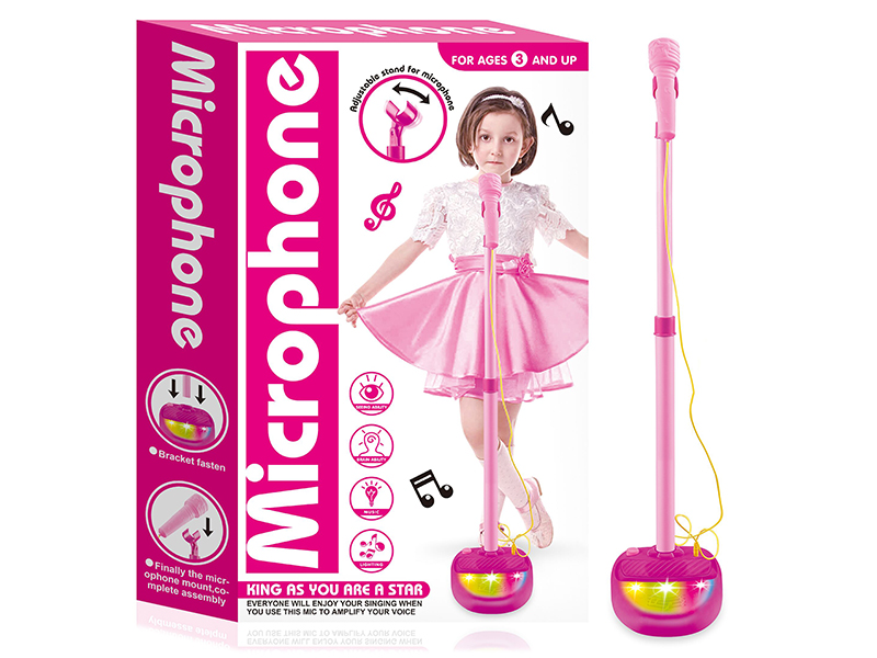 Girl Microphone With  Light And Music