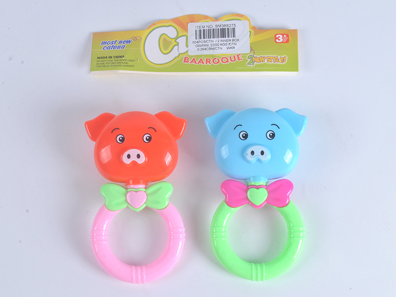 Cartoon Pig Rattles 2pcs