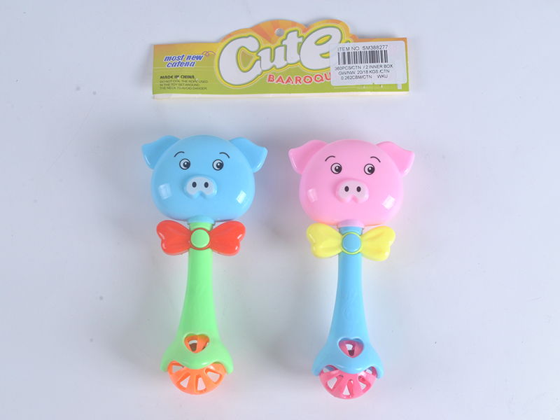 Cartoon Pig Rattles 2pcs