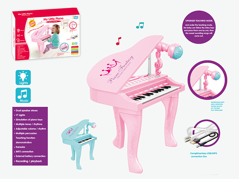 Cartoon 25 Keys Grand Piano + Microphone