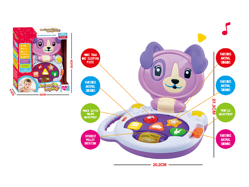 Pink  Music Cartoon Dog Laptop