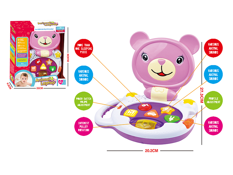 Pink Music Cartoon Bear Laptop