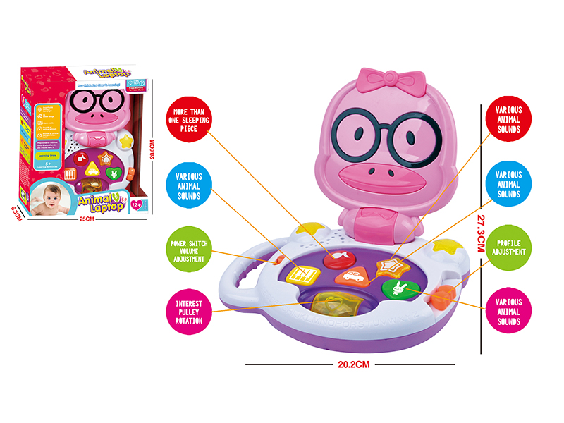 Pink Music Cartoon DuckLaptop