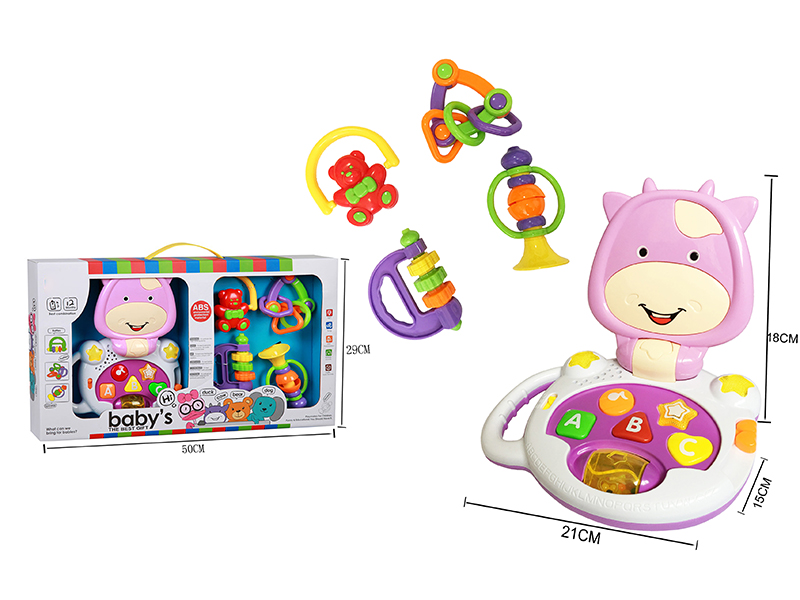 Pink Music Cartoon Cow+ Bell